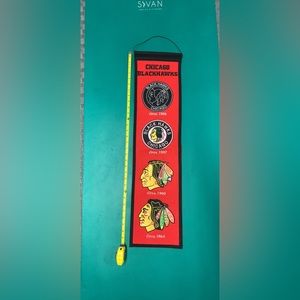 Chicago Blackhawks 8" x 32" Premium Heritage Banner With Hanging Rope